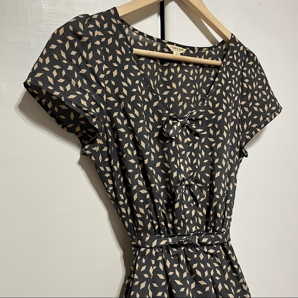 Forever 21 Silky Diamond Print Bow Detail Dress ASO Glee Rachel Berry - Picture 5 of 11